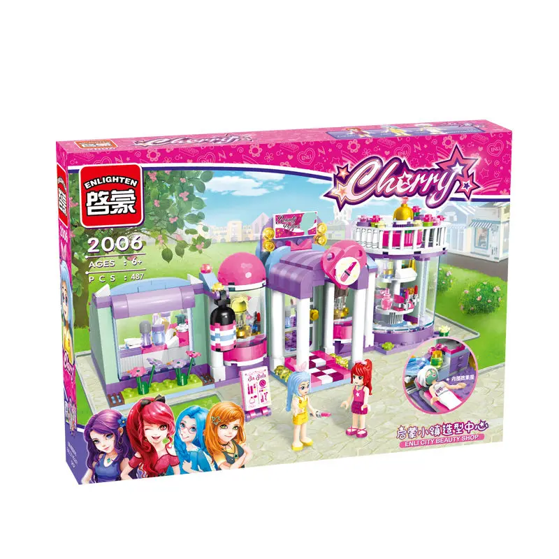 

Hot Blocks 487pcs/set City Beauty Shop Building Blocks Toys for Children Girls Educational DIY Model Bricks Toy Brinquedos