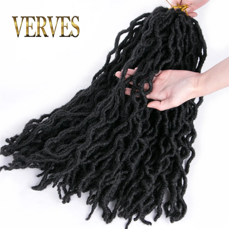Накладные волосы VERVES Ombre Faux locs CURLY вязаные крючком для наращивания 20 дюймов 24 корня/упаковка косички дредлоки