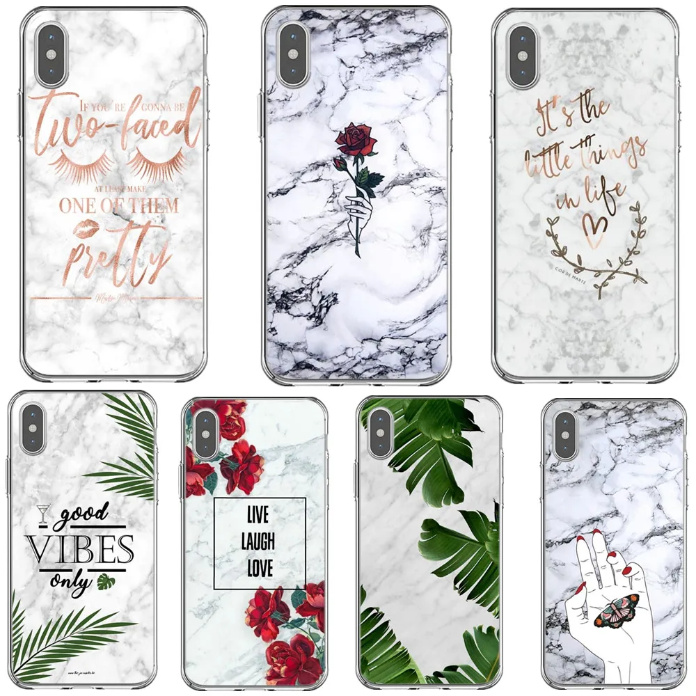 Цветочный лист принт ананас мрамор геометрический жесткий задняя крышка