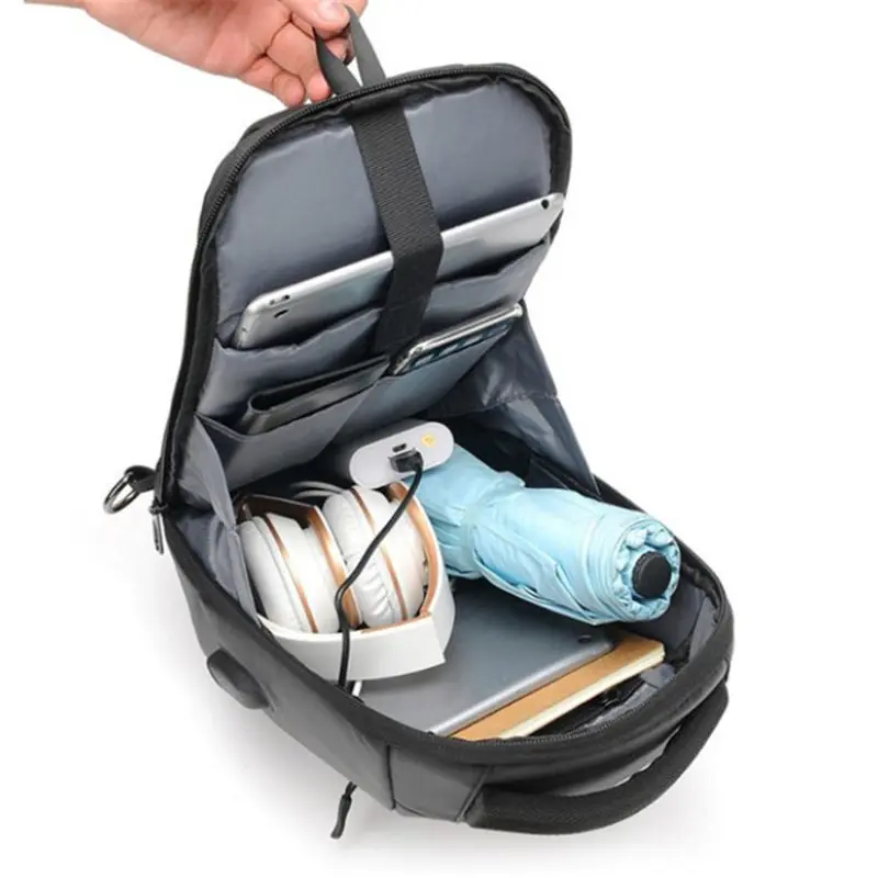 

New nylon leisure breast bag for men with large shoulder bag capacity waterproof multi-function high quality business Backpack