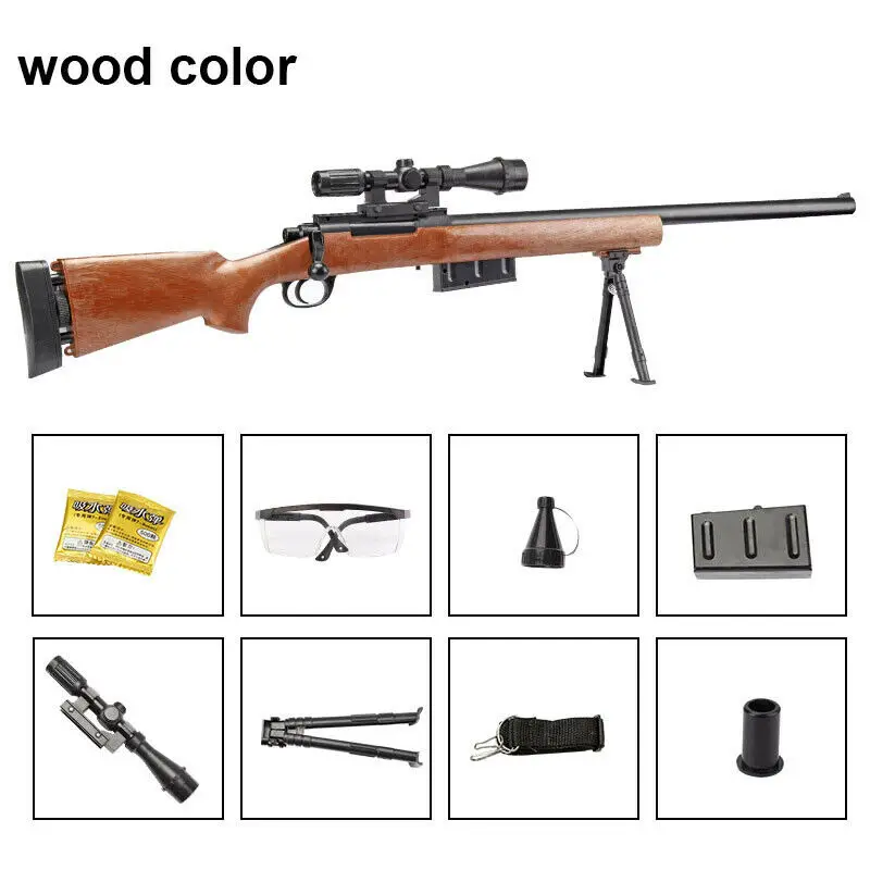 Zhenduo GJ M24 снайперская игрушка пистолет гель шар бластер Au - Цвет: wood colour