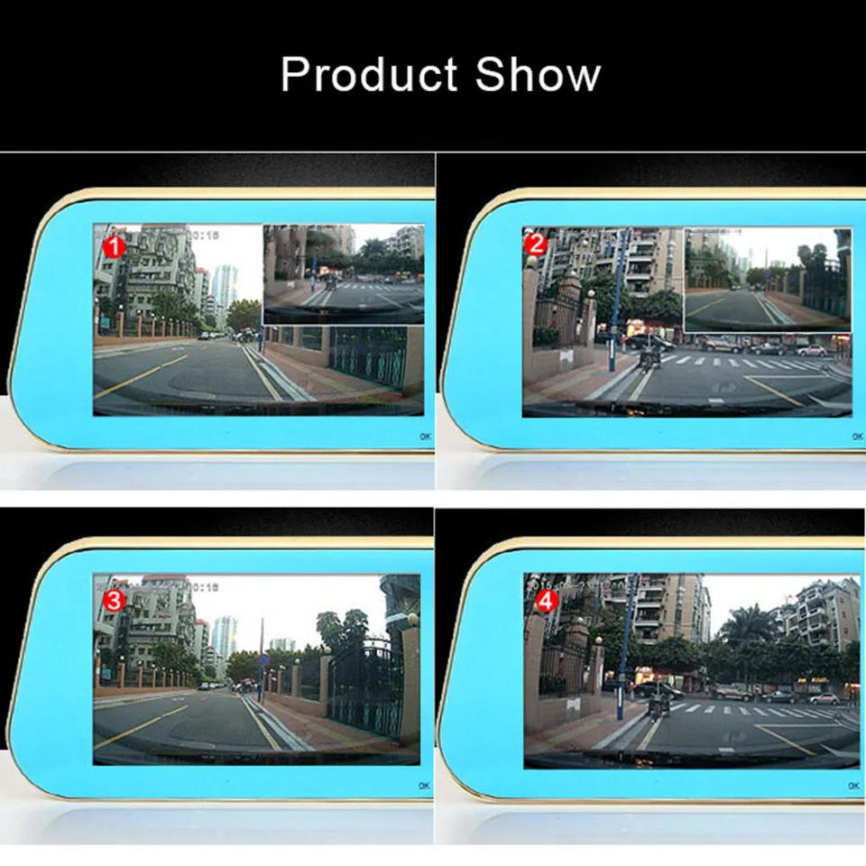 Автомобильная dvr камера 4 3 дюймов зеркальная DVR FHD 1080P ночное видение видео Зеркало