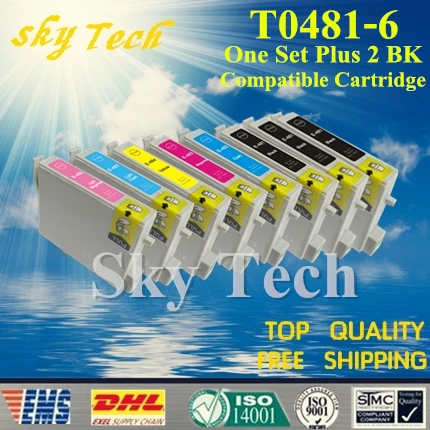 One set Plus Two BK Compatible Cartridge For T0481 - T0486 Epson R200 R220 R300 R300M R320 R340 RX500 RX600 RX620 RX640 | Компьютеры и