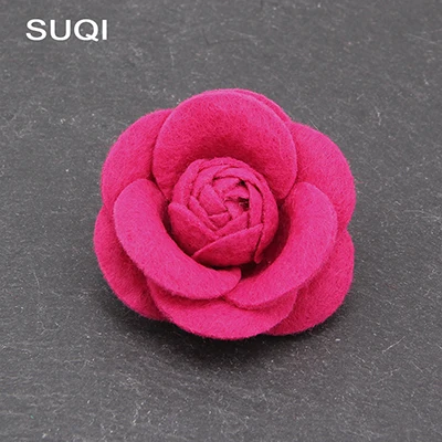 rose red Модные Винтажные тканевые шелковые женские броши, булавки, ювелирные изделия, Камелия, роза, броши-булавки в виде цветов, шляпа, сумка, шарф, обувь, украшение - Окраска металла: rose red