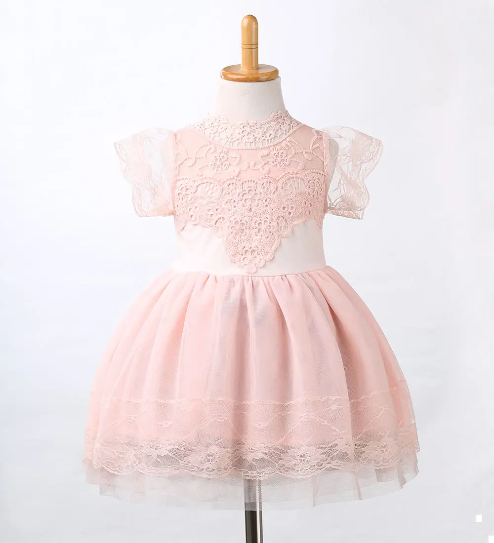 New Children Flower Girls Kid BabyClothes Dress Princess Party Clothing Lace Pink White Floral Tulle Tutu Dresses Girl Summer | Детская