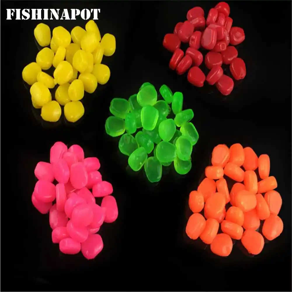 FISHINAPOT 50 шт./лот мягкие приманки с ароматом искусственная Кукуруза 1 см 0 4 г