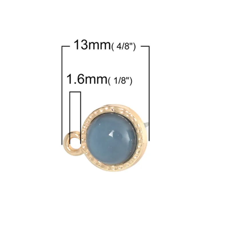 DoreenBeads сплав на основе цинка и акриловые серьги гвоздики для ушей круглые золотые