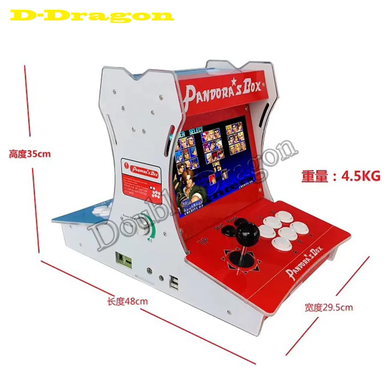 

3D Mini Bartop Arcade Machine Box Table Top 2 Players Video Game Console built with Pandora box 6 PCB 1300 in 1 VGA/HDMI
