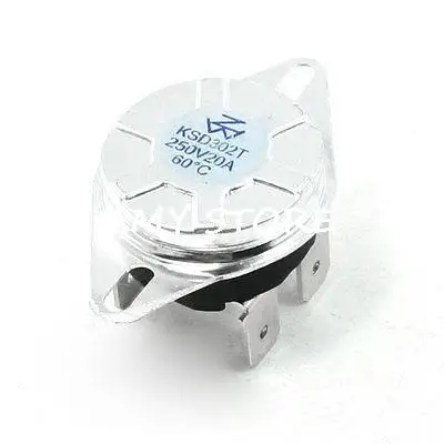 

250V AC 20A 60C Celsius N/C Temperature Control Bimetal Thermostat KSD302T