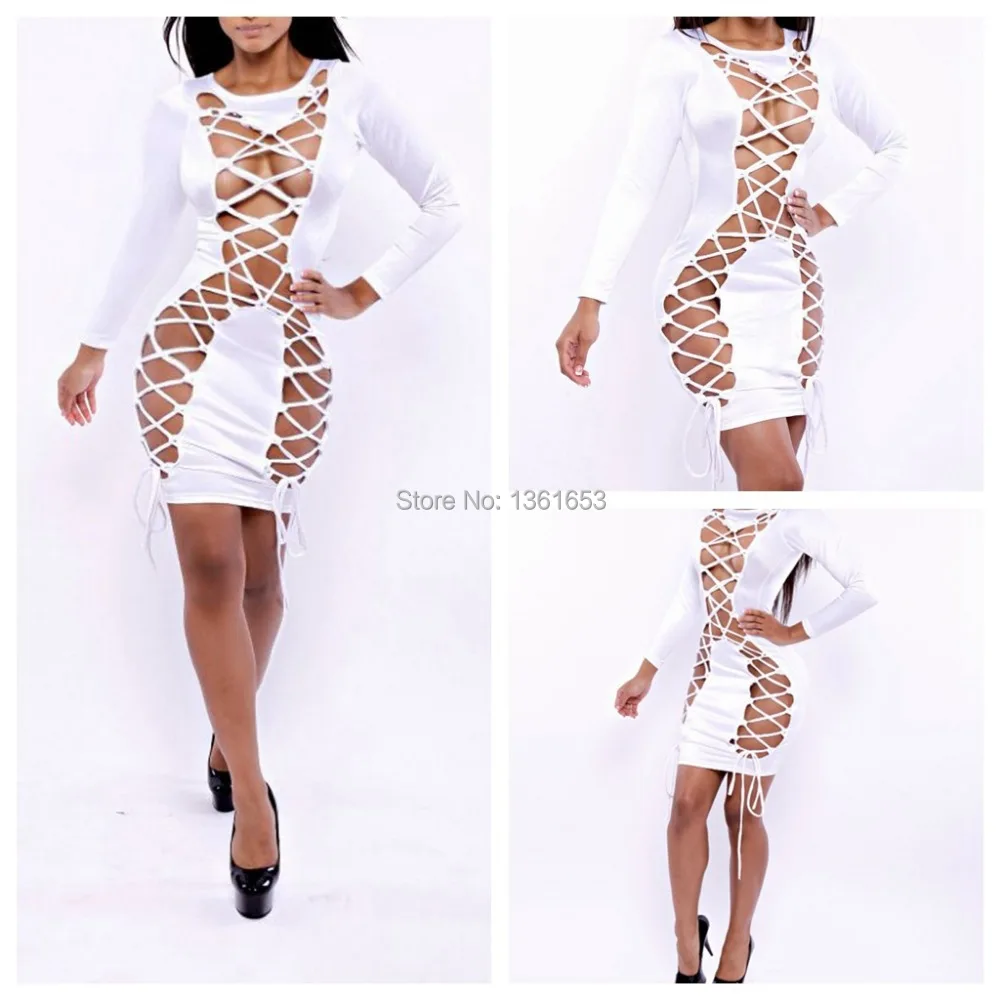 2015 весенне-осеннее модное Бандажное платье для ночного клуба сексуальное