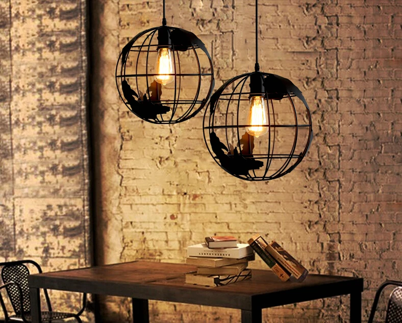 Железный шар люстра для ресторана бара кафе балкона прохода диаметр 30 см E27 AC110