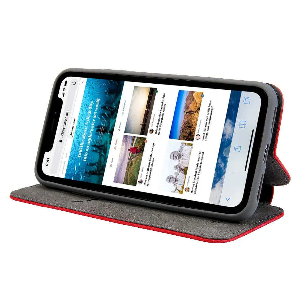Для iPhone XR Folio флип-чехол подставка держатель для карт Складная подставка защитный чехол s Чехол для iPhone 11 Pro XR XS Max 7Plus Coque