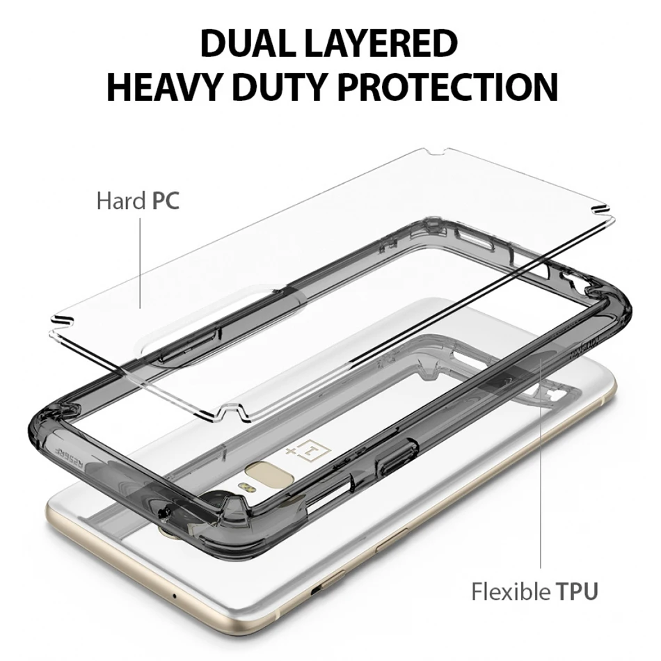 Original Ringke Fusion Clear PC Back Flexible TPU Edge Shock Absorption Drop Resistance Case For OnePlus 6 |