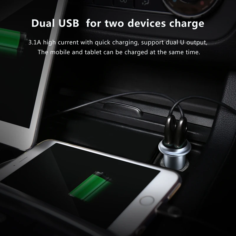 Baseus НЛО Full Metal Автомобильное Зарядное Устройство Двойной Порт 5 V 3.1A Смарт USB