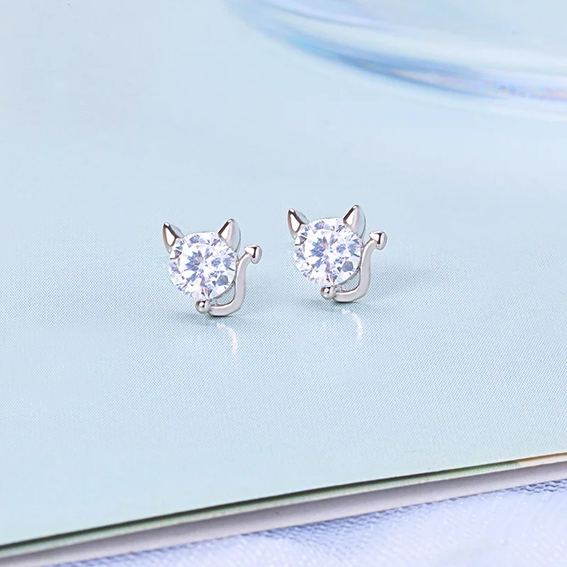 

FENGLI Cute Lemon Silver Color Stud Earring Elegant Charm Cubic Zirconia CZ Crystal Stud Earrings for Women Party Office Gift