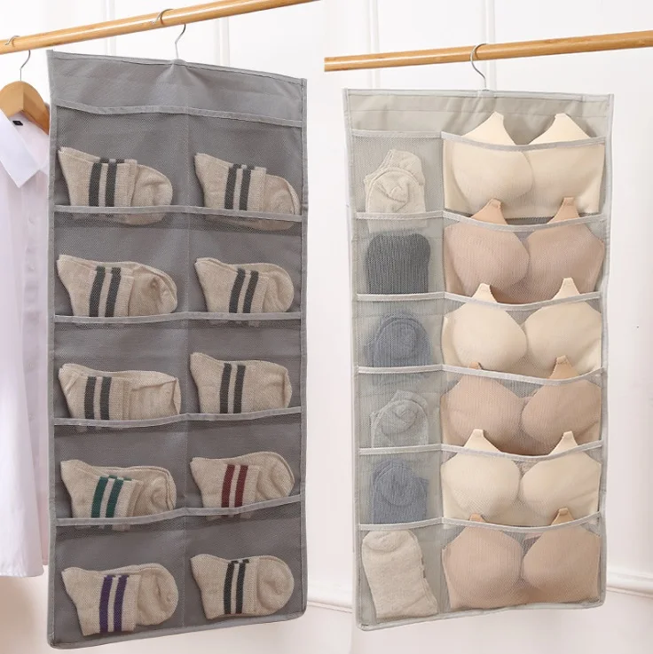 

30 plaid Hot Sale Home Storage Bag box hanger organizer bag hanging bag box socks ties underwear bag holder