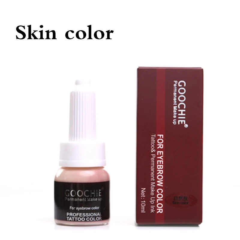 Skin color 2 бутылки GOOCHIE микроблейдинг пигмент Перманентный макияж бровей пигмент 6 цветов татуировки чернила бровей пигмент для тату машины чернила - Цвет: Skin color
