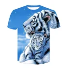 Новая повседневная футболка с принтом тигра, летняя крутая футболка с 3D принтом животных и круглым воротником, уличная мода, милая Молодежная Футболка в стиле хип-хоп, 2019