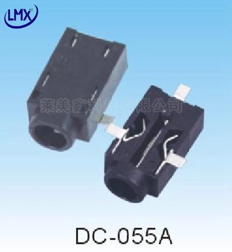 30 шт./лот DC055A 0 7*2 6 электрическая розетка 3 контакта питания маленький плоский
