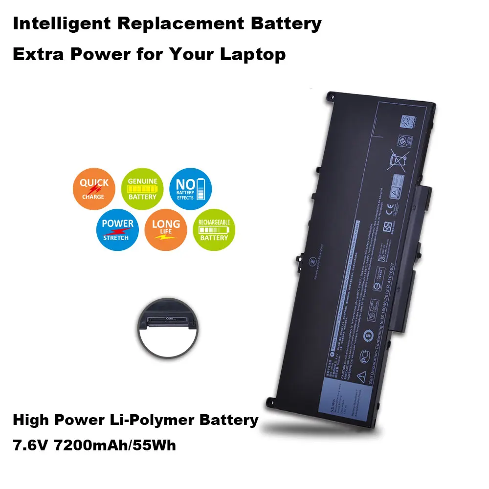 Аккумулятор для ноутбука Dell Latitude E7270 E7470 7200 мАч 7 6 В 55 Вт/ч MC34Y 242WD 1W2Y2