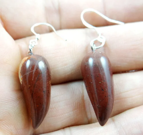 Серьги подвески из натурального камня с цирконием кварца кристалла опала тигра