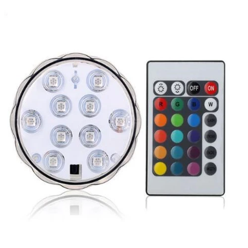 10 Led RGB погружной светильник с дистанционным управлением, на батарейках, подводный Ночной светильник, ваза, чаша, для улицы, для сада, вечерние, украшения - Испускаемый цвет: 1Remote 1Light