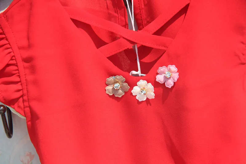 Детская шифоновая блузка без рукавов на Возраст 3 15 лет|children girl blouses|girls blouseshirts for