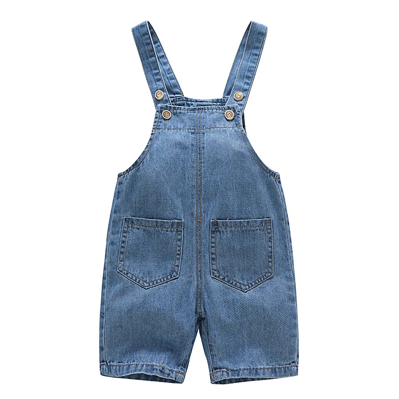 Комбинезоны для мальчиков и девочек свободные однотонные джинсы на кнопках