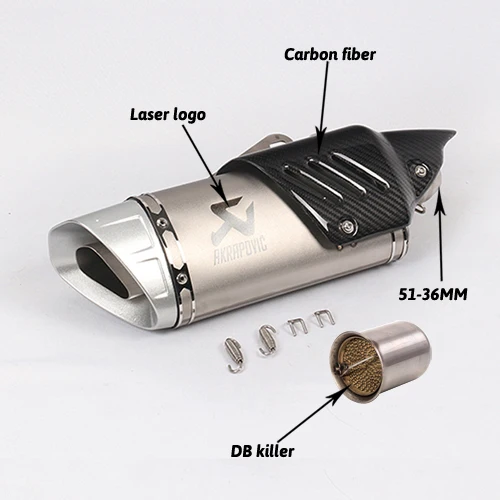 500cc 600cc r11 мотоциклетный, из углеродного сплава глушитель выхлопной трубы R6 R1r3 CBR500 Z750 выхлопной трубы круглый глушитель escape moto - Цвет: C