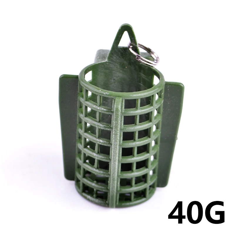 FISH KING 1 шт. 30 г 40 г 50 г 60 г 70 г пластиковая клетка для ловли карпа держатель корзины-кормушки проволочная клетка рыболовные Крючки Аксессуары - Цвет: 40G LvSe Yuan