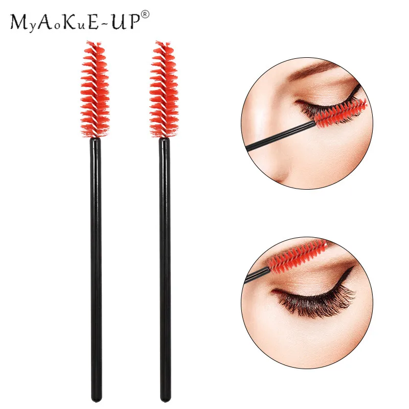 Одноразовая Обычная кисть для ресниц 200 шт./лот с черной ручкой наращивания