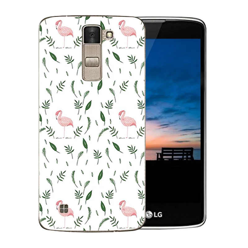 Мягкий ТПУ чехол для телефона LG K8 Lte K350 K350E K350N 5 0 дюймов задней крышки Фламинго