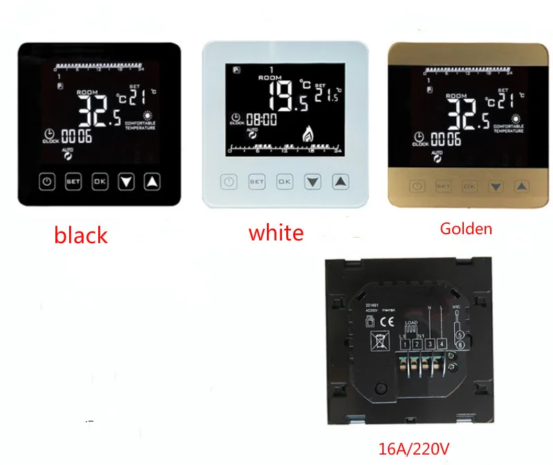 Комнатный термостат с сенсорным ЖК экраном программируемый подогрев пола на