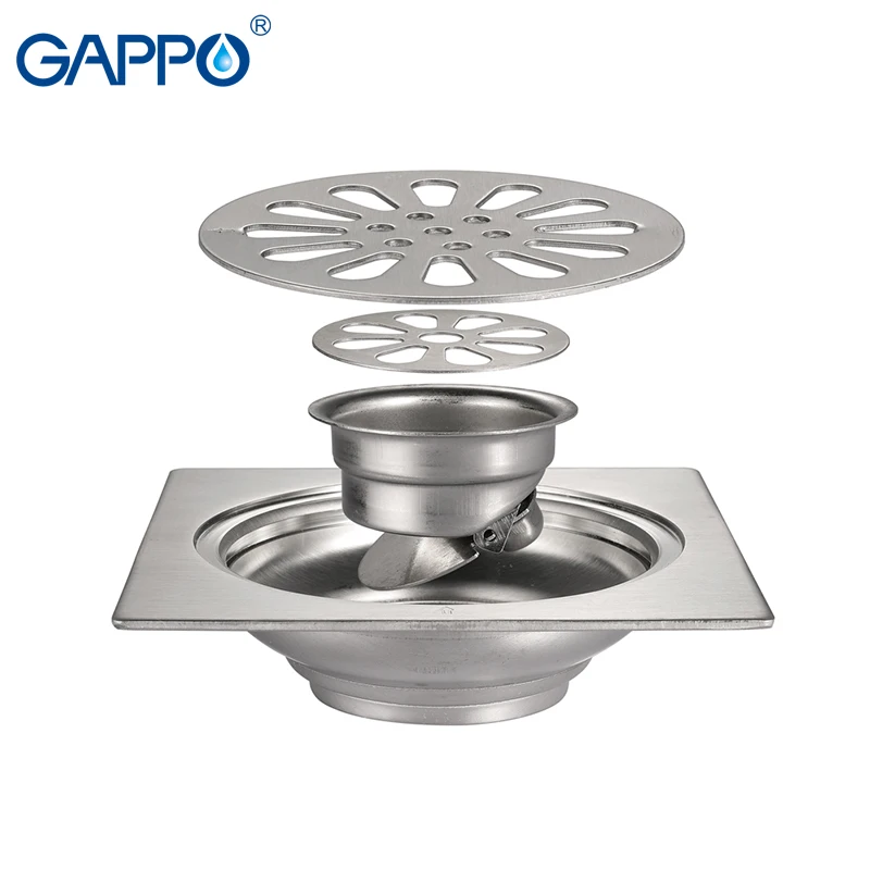 GAPPO Drains хромированный квадратный фильтр сливной душ слив для пола ванной комнаты