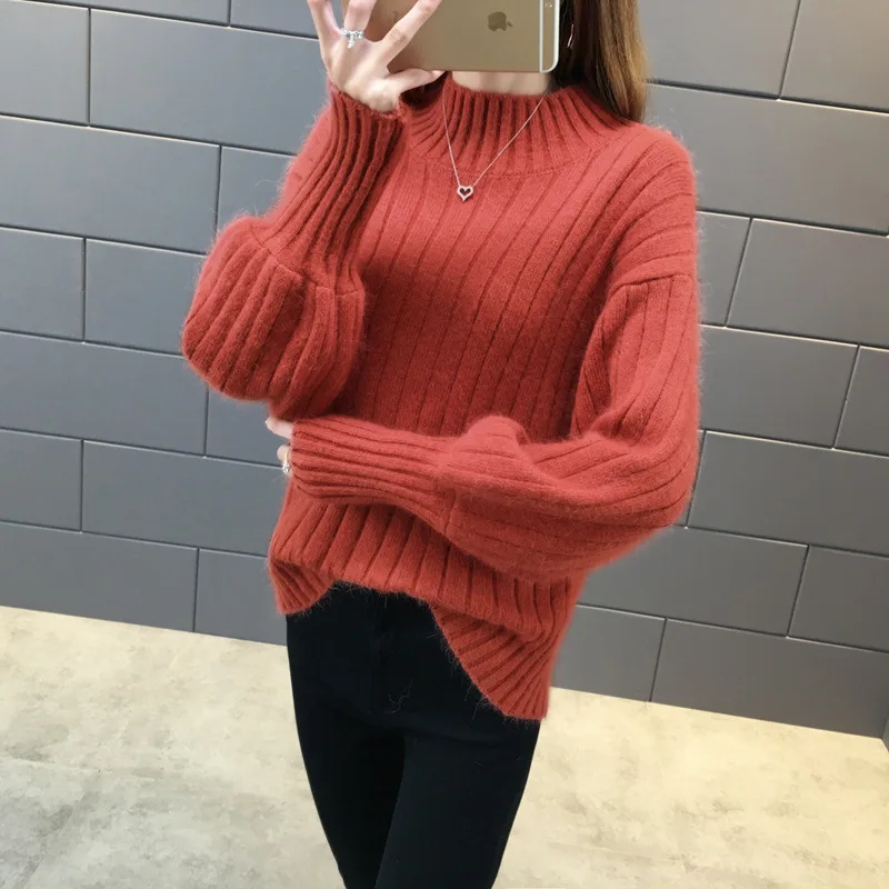 Turtleneck Women 2019 Autumn Winter Warm Knitted Sweater Pullovers ribbed sweater Jumper Knit Female Pull Femme | Женская одежда
