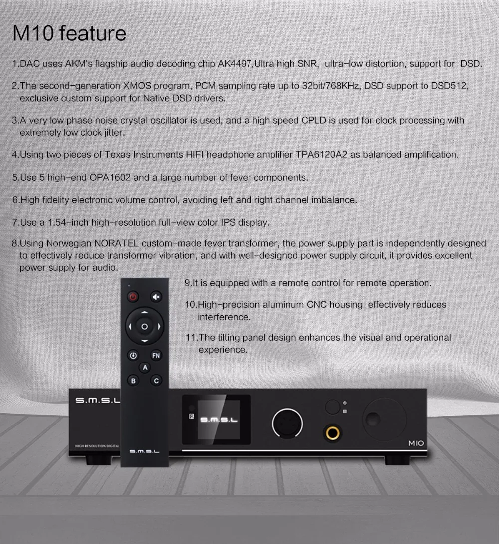 DAC SMSL M10 полный сбалансированный усилитель для наушников Поддержка DSD512 PCM768kHz USB цифровой декодер усилитель мощности AK4497 чип Новинка