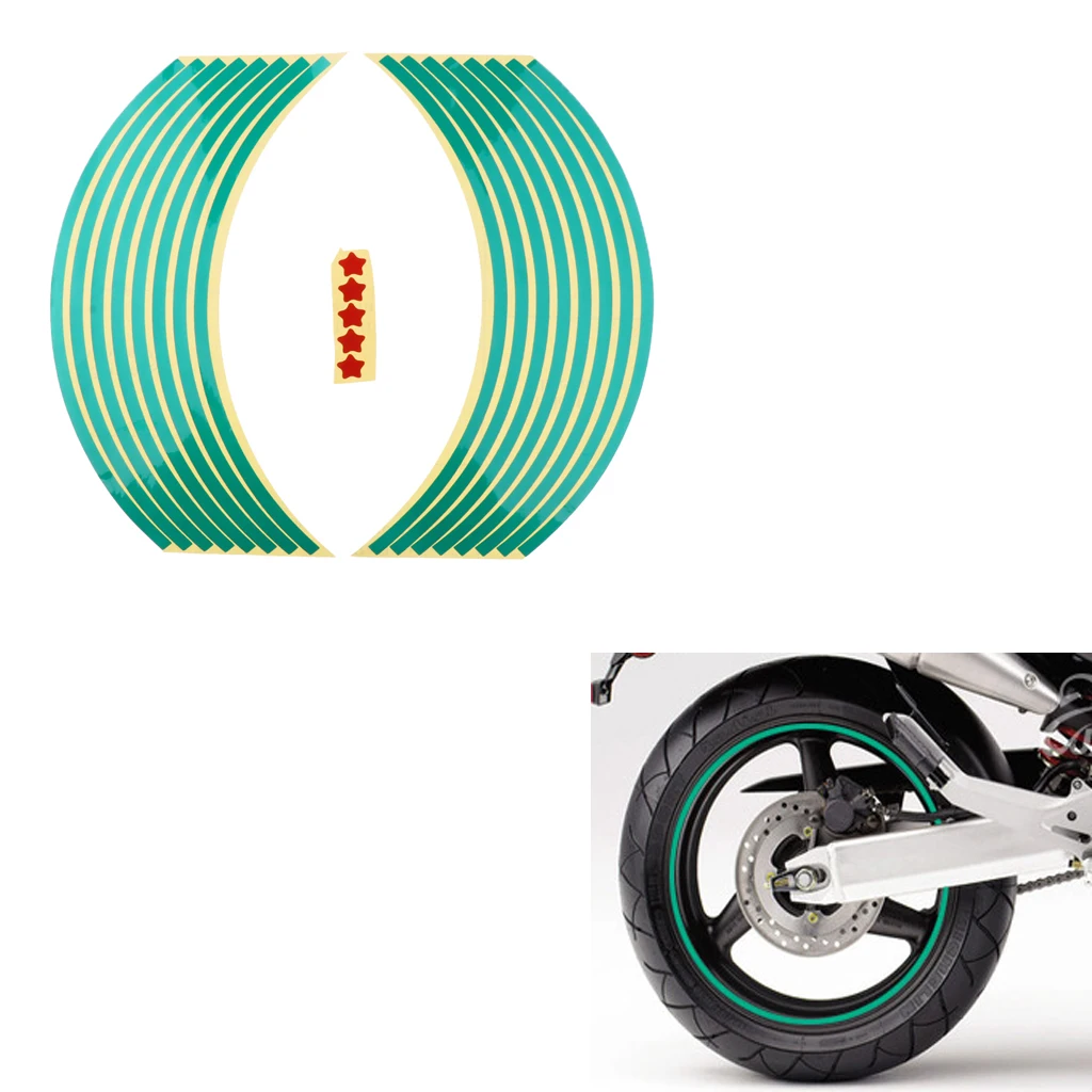 Светоотражающие Обода ленты полосы колеса наклейка отделка для мотоцикла 17