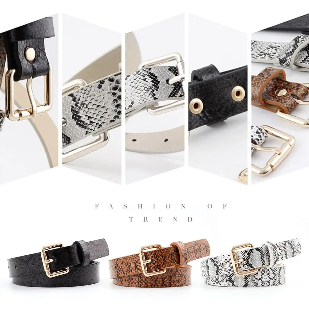 Женский пояс модный винтажный Ретро Змеиный узор тонкая искусственная кожа
