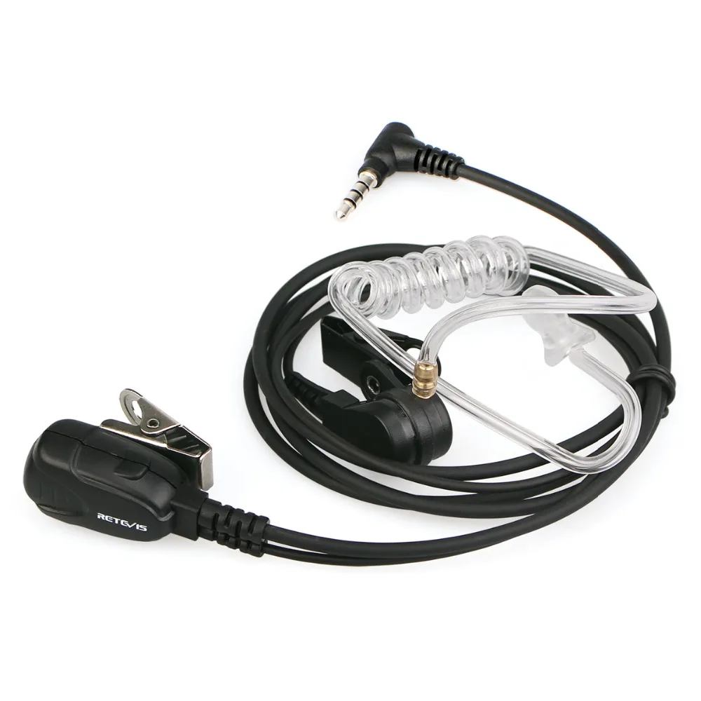 10pcs Wholesale Retevis Walkie Talkie Earpiece PTT Mic Acoustic Tube Retevis RT40 RB15 Headset 3.5mm 1Pin For YAESU for VERTEX