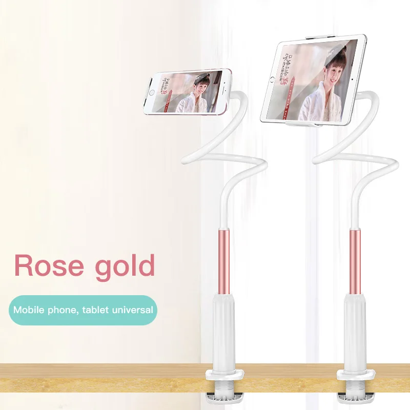 Rose Gold Local Универсальный вращающийся на 360 градусов гибкий держатель для телефона настольная кровать ленивый планшет зажим Кронштейн подставка для мобильного телефона Поддержка для iPhone samsung - Цвет: Rose Gold Local