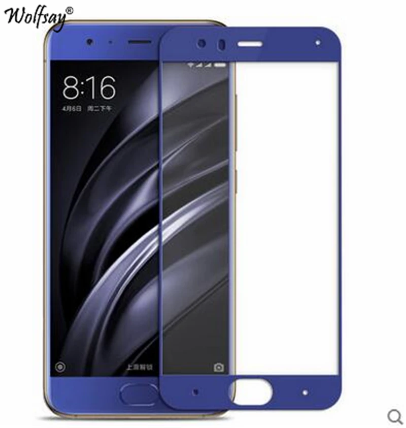 Wolfsay 2.5D изогнутое полное покрытие закаленное стекло СПС Xiaomi Mi 6 Plus Mi6Plus Защита