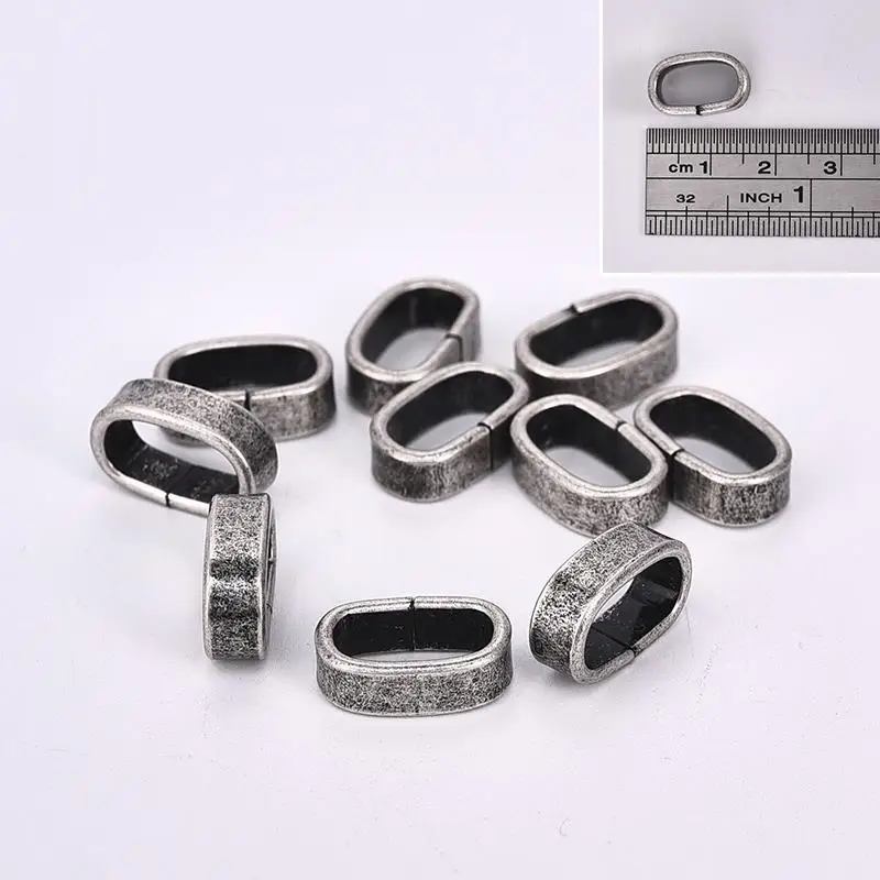 NO.10 Hole 12x6mm 10 шт. металлические бусины-разделители из нержавеющей стали с большим отверстием 6 мм 8 мм для мужчин для изготовления ювелирных изделий DIY кожаный шнур браслет - Цвет: NO.10 Hole 12x6mm