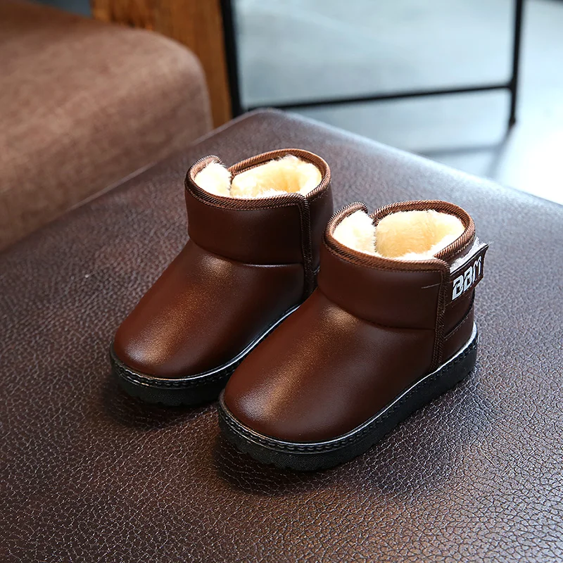 Warm Kids Snow Boots For Children 2018 New Toddler Winter Waterproof children's shoes Non-slip Flat Round Toe Girls Baby |