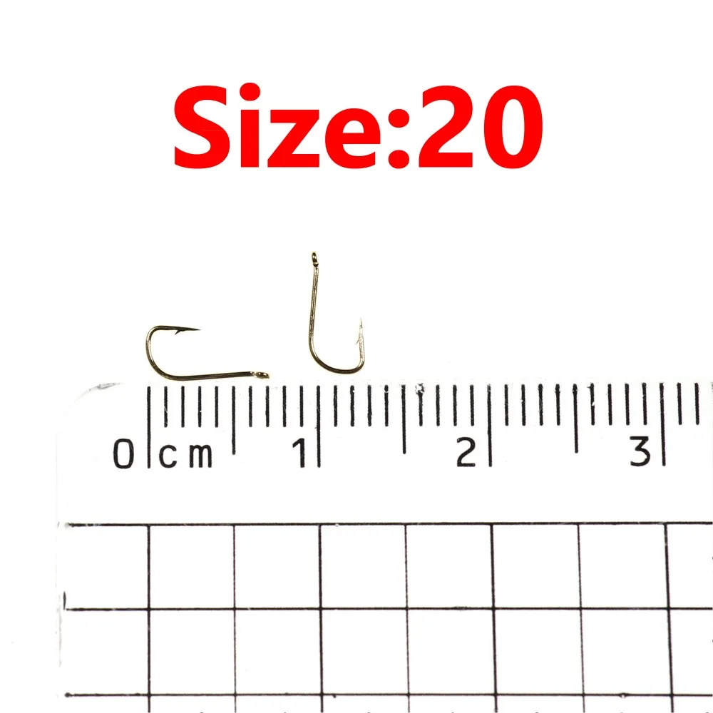 20 шт. тонкая проволока сухой крючок для нахлыста золотистый красный цвет