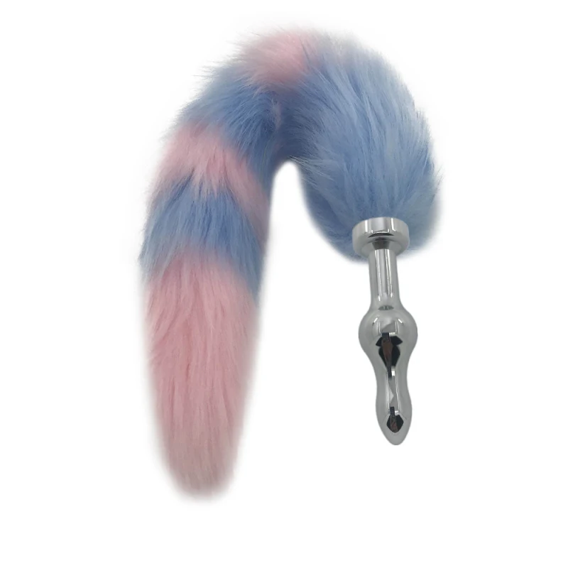 Искусственная лиса хвост Анальная пробка Анус массажер металлический