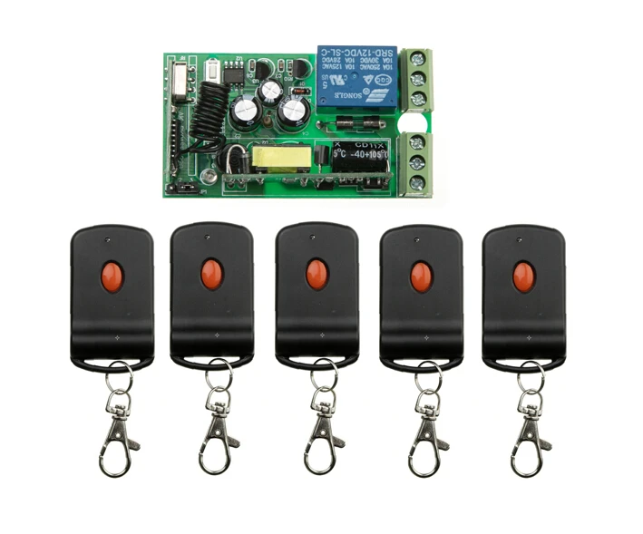 85V 110V 220V Широкий диапазон напряжения ПДУ переключатель 1 канал беспроводного управления 1 * приемник + 5 * передатчик включены.