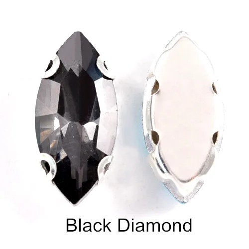 Black Diamond 5 размеров, прозрачные стразы для глаз лошади, пришивные стразы с когтями, Стразы для одежды, украшения B0833 - Цвет: Black Diamond