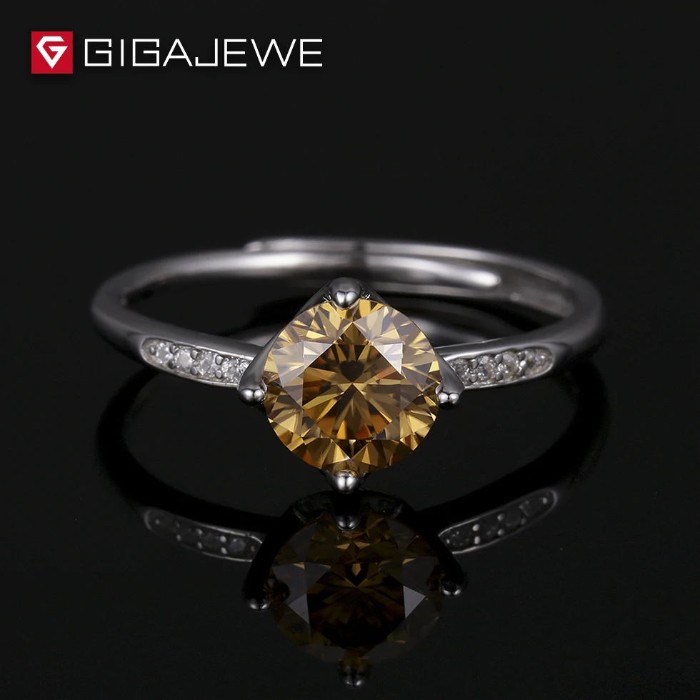 GIGAJEWE Муассанит без огранки драгоценный камень бусины 1.0ct Серебро 925 Группа Золотой Цвет для женщин модные ювелирные изделия