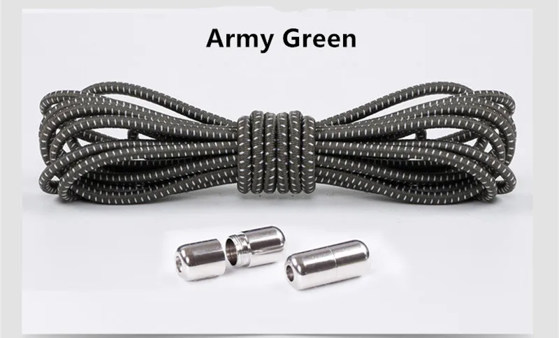Army Green 100 см цветные эластичные шнурки для обуви, удобная пряжка, цветные эластичные силиконовые шнурки без завязок, шнурки для обуви, шнурки для кроссовок - Цвет: Army Green