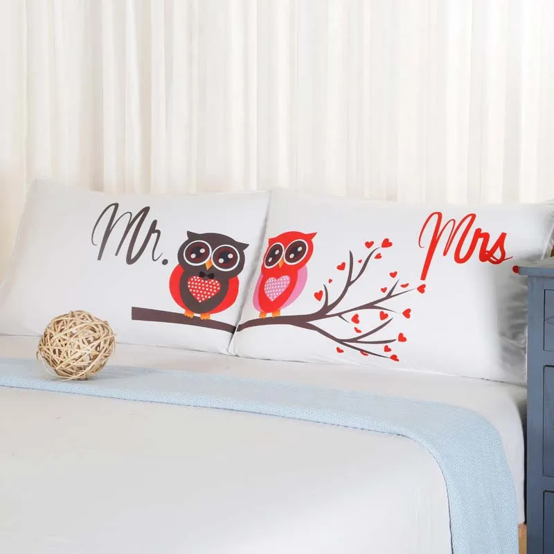 1 пара наволочек MR and MRS Owls индивидуальная наволочка для него или нее